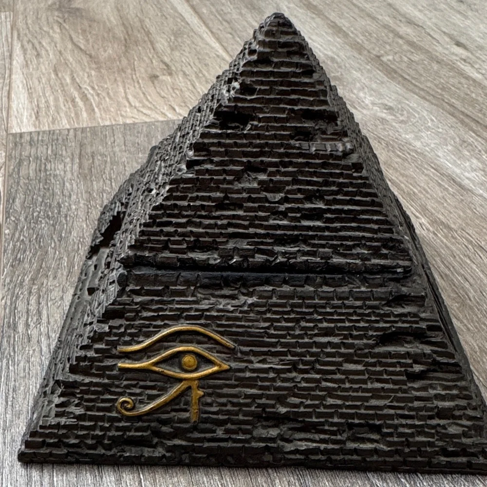 Egyptian Pyramid Decorative Jewelry Box Pyramid with Eye of Horus
